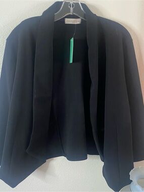 VTG Chris & Carol Black Open-Front Women's Jacket Size 3X (runs small)